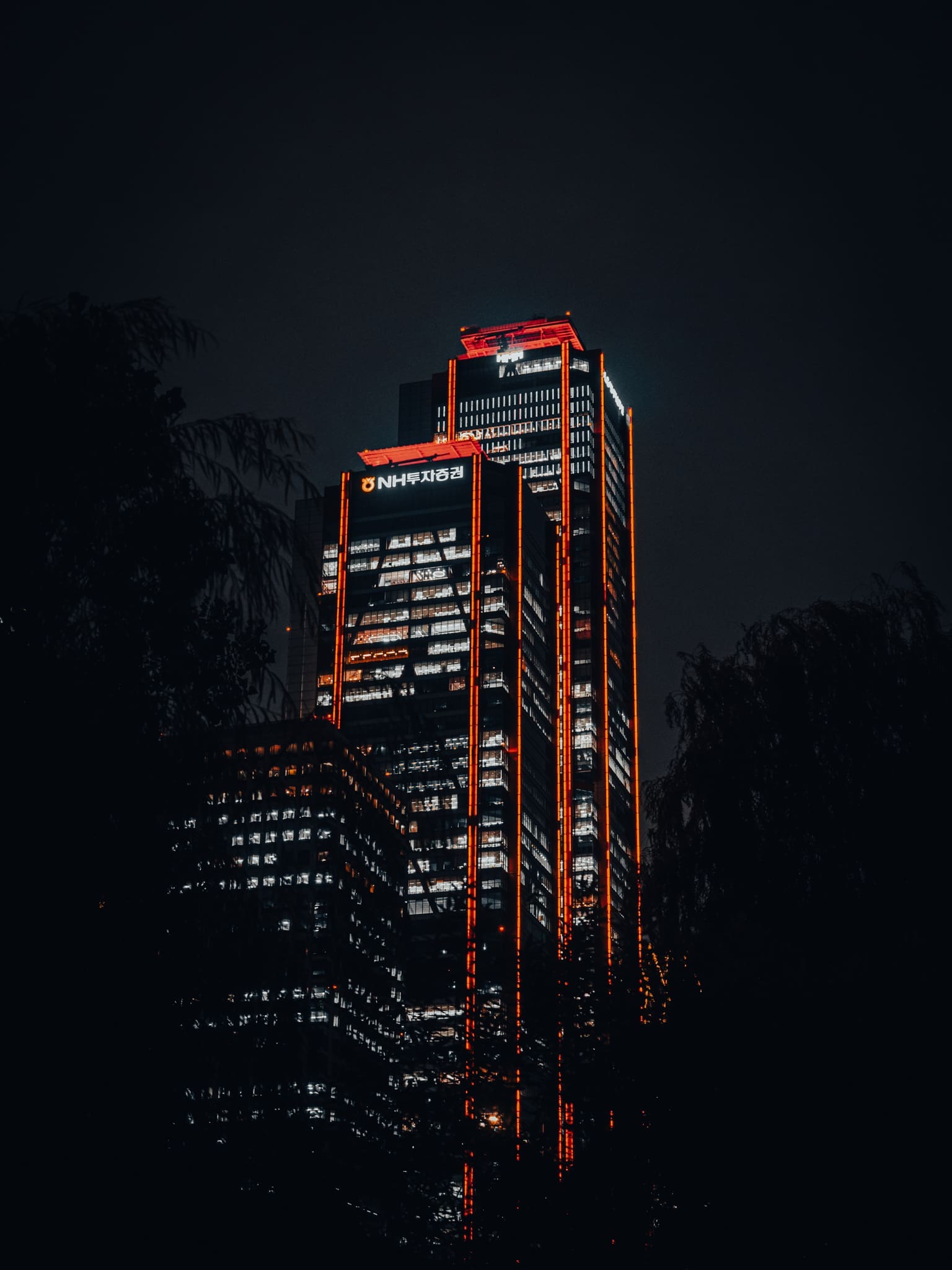 Lumières de Séoul depuis les rives de la rivière Han