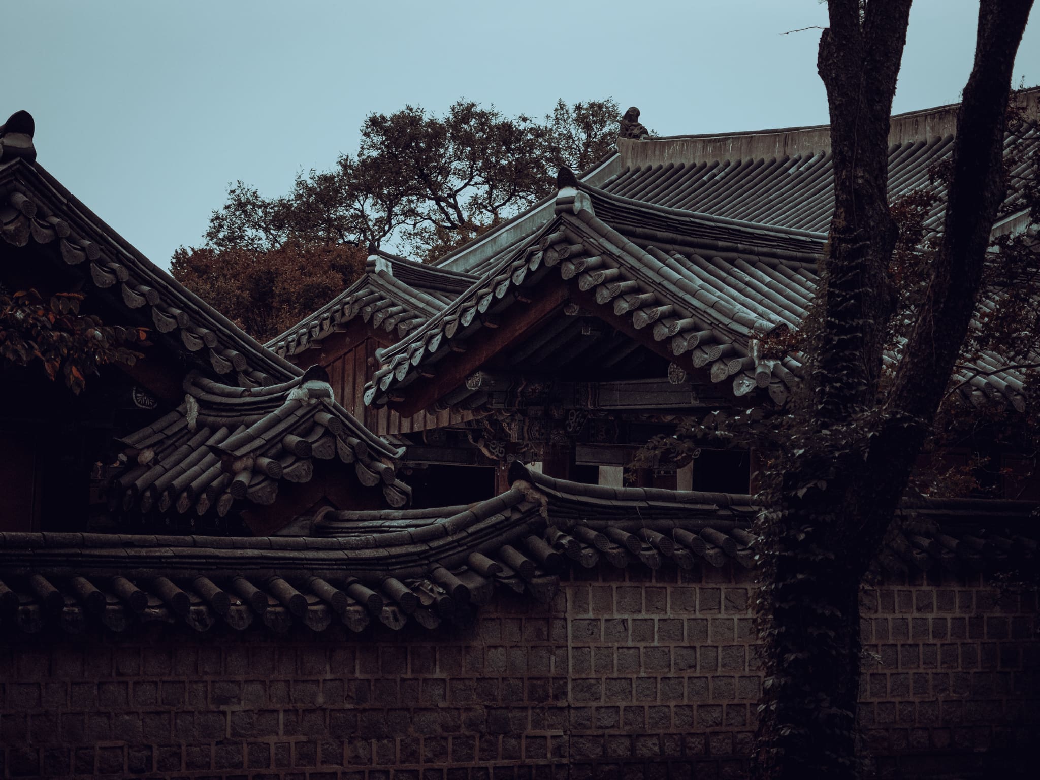 Jeonju au tombé de la nuit