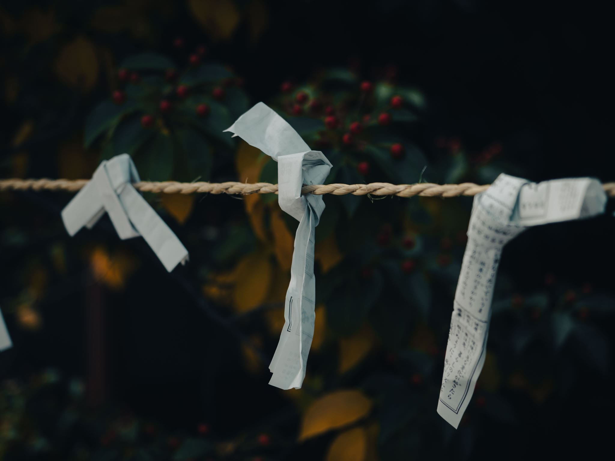 omikuji dans un temple de Matsumoto