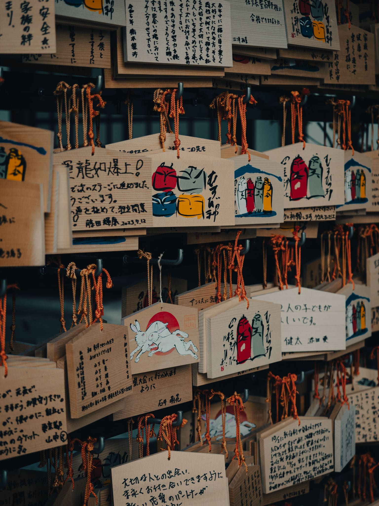 Ema dans un temple de Matsumoto