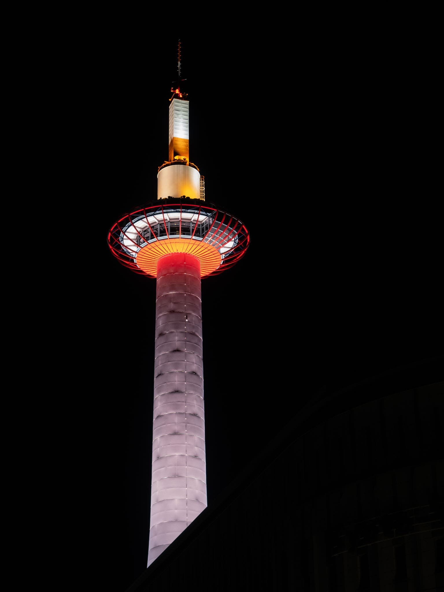 kyoto tower by night